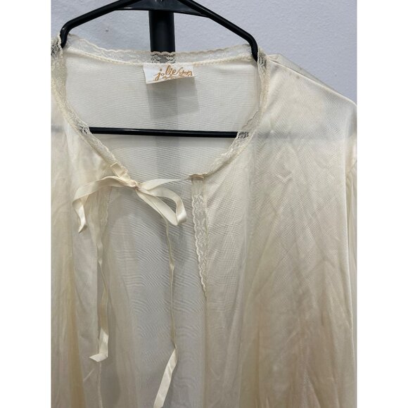 Vintage Jola Two Sheer Pleated Lace Trim Blouse Sz Medium - Picture 8 of 12